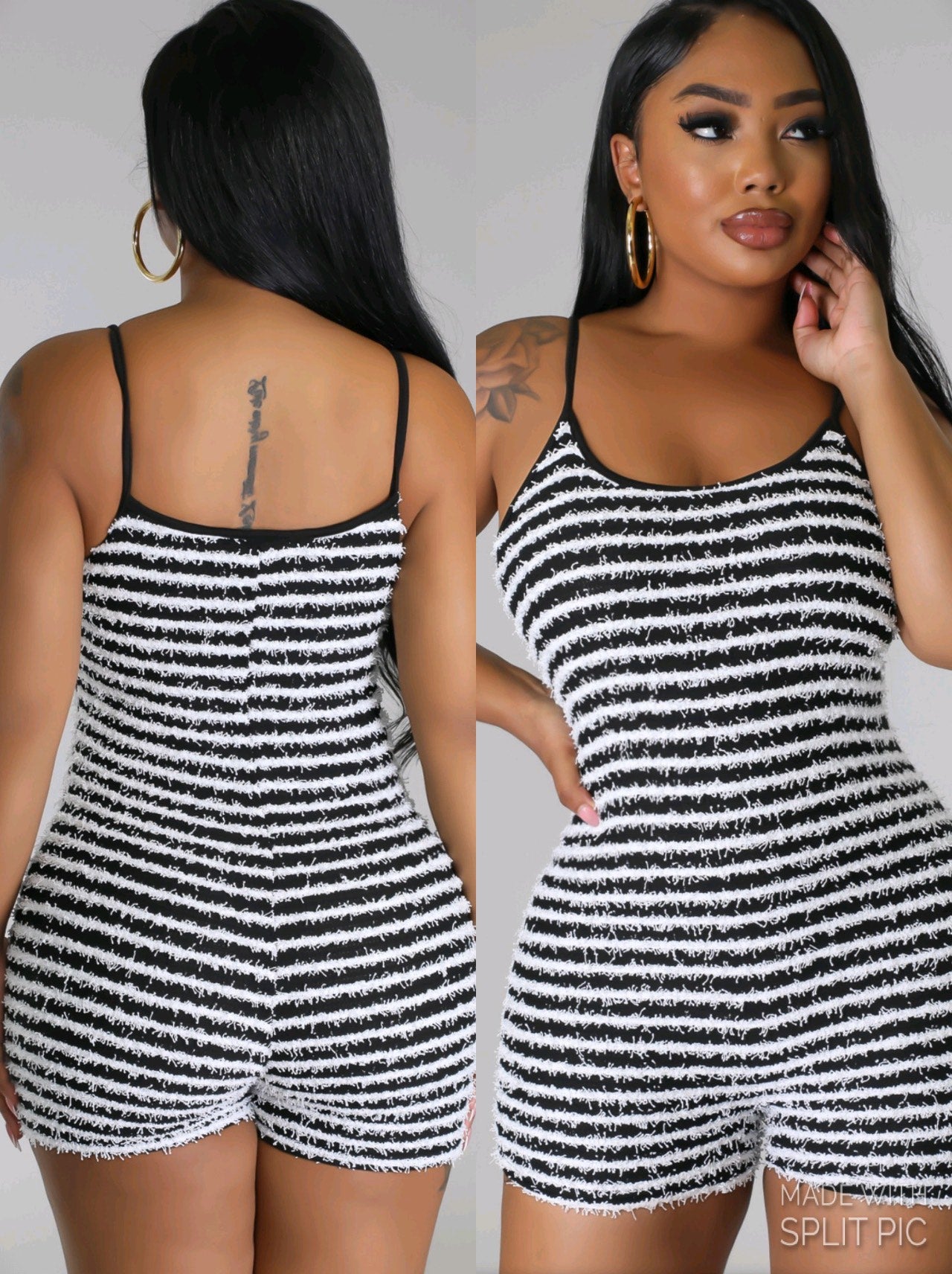 Black White Romper